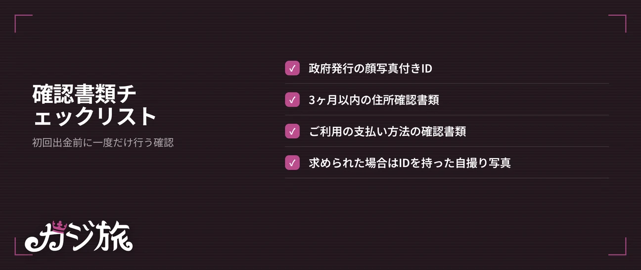 出金書類チェックリストを参照してください。